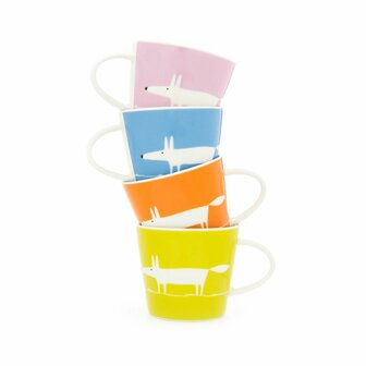 Mr Fox Espresso Cup Set of 4-Blue Orange Pink Yellow