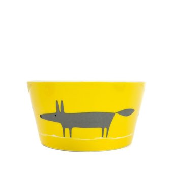 Mr Fox Bowl-Yellow &amp; Charcoal