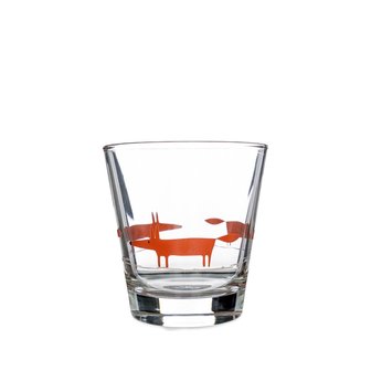 Mr Fox Glass Tumbler-Orange