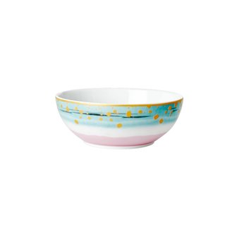 Porcelain Breakfast Bowl-Dip Dye Print