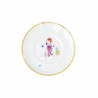 Porcelain Dessert Plate-Cockatoo Print