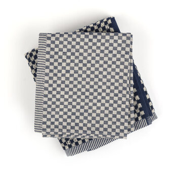 Tea Towel 65x65cm-Small Check Dark Blue