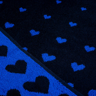 Kitchen Towel 53x60cm-Hearts Dark Blue