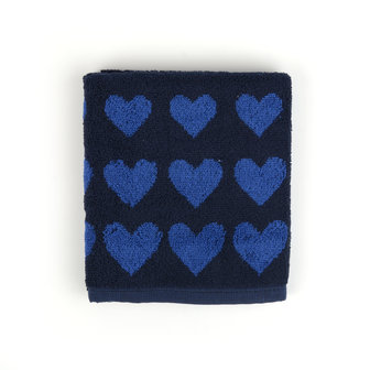 Kitchen Towel 53x60cm-Hearts Dark Blue