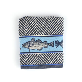 Kitchen Towel 53x60cm-Fish Dark Blue