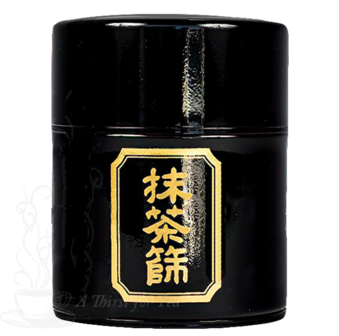 Matcha Canister with strainer Black