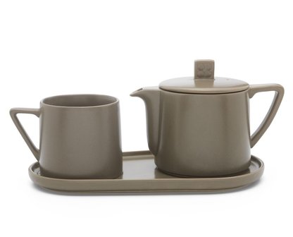 Tea-for-one set Lund keramiek 0,5L-warm grey