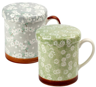 Mug Japan 300ml with strainer &amp; lid-Green