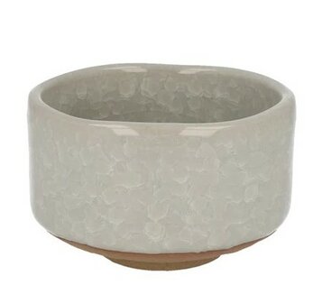 Chawan/Matcha bowl Crackle white