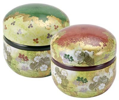 Temari canister Spring Red with inner lid 50-80g