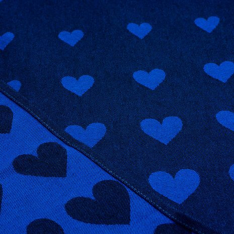 Tea Towel 65x65cm-Hearts Dark Blue