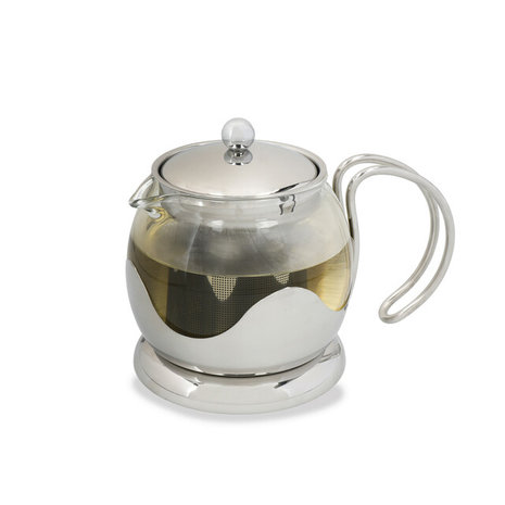 Teapot 2Cup 660ml-Glass/Stainless Steel