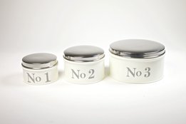 Tin Crème & Chrome Set van 3