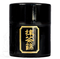 Matcha Canister with strainer Black