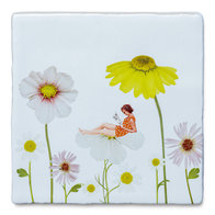 Omringd door Bloemen-Small 10x10cm