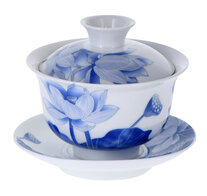 Gaiwan White Lotus 3dlg 160ml-blue