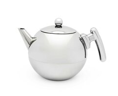 Theepot Duet® Bella Ronde 1,2L-vlakke bodem/chroom beslag